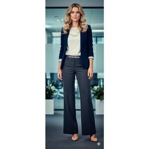 The Noli Shop Women’s Charcoal Gray Wide-Leg Belted Trousers Size 0 NWT Exc